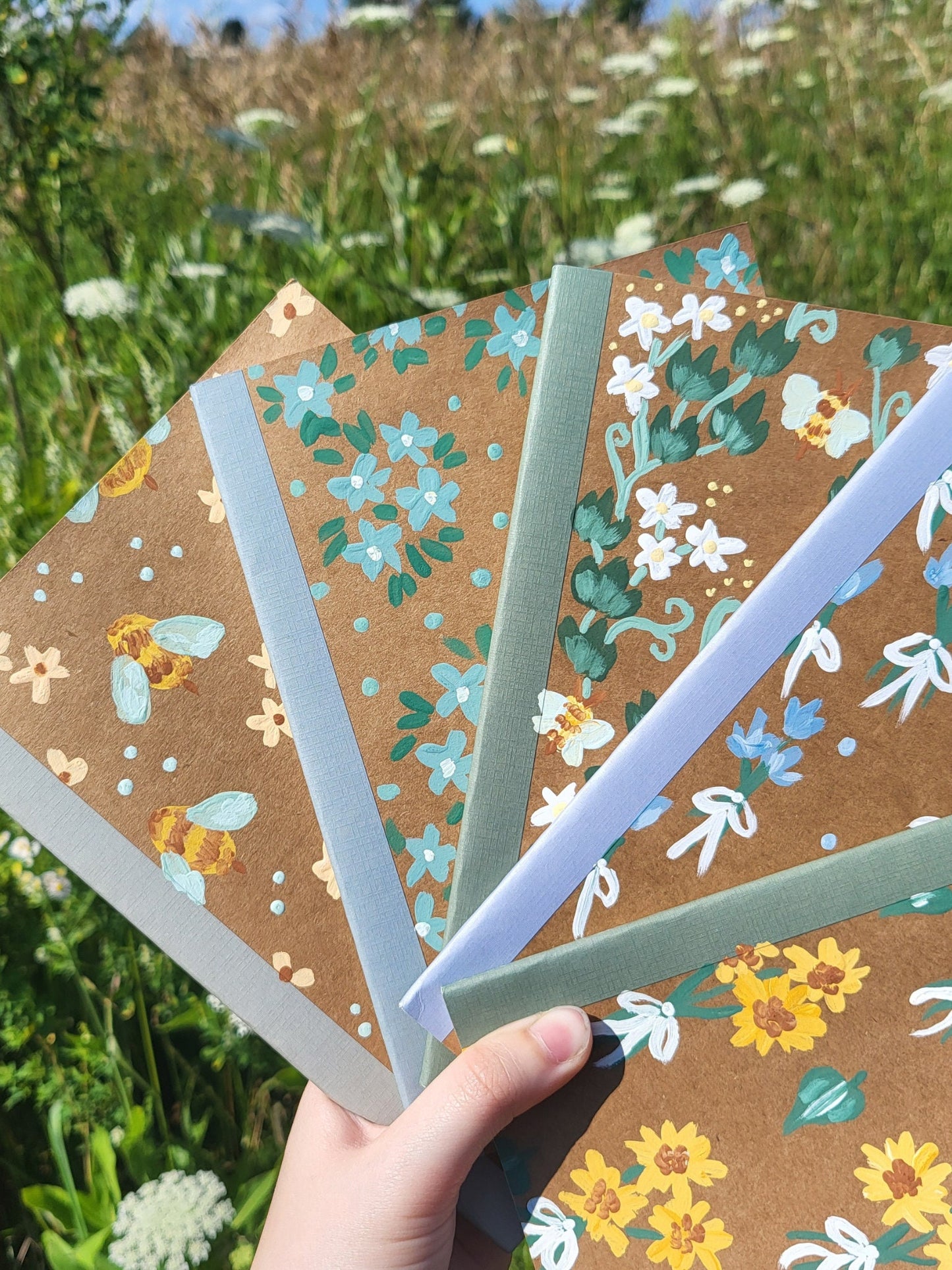 floral notebooks*handpainted notebooks*handpainted books* acrylic painted notebooks*back to school supplies*aesthetic notebooks