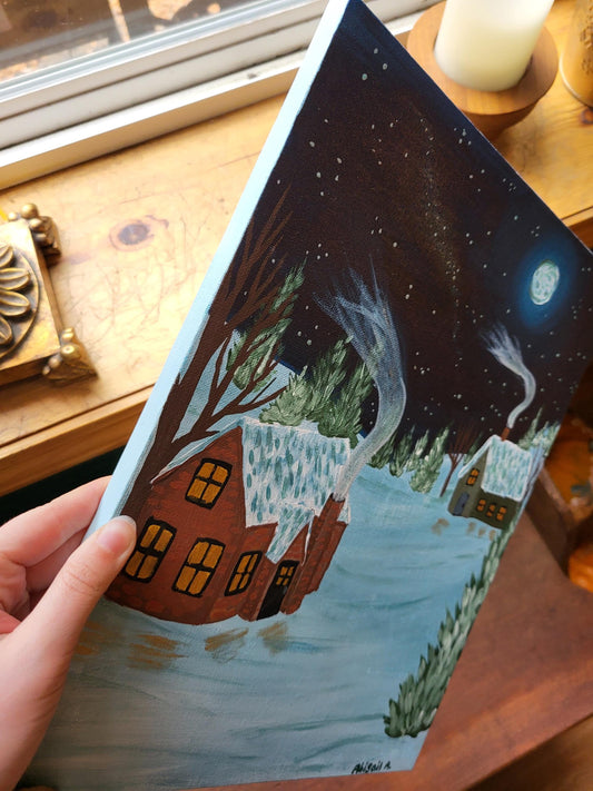 Winter landscape art