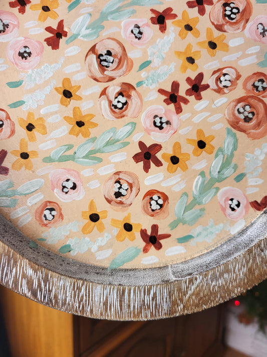 acrylic floral wooden tray