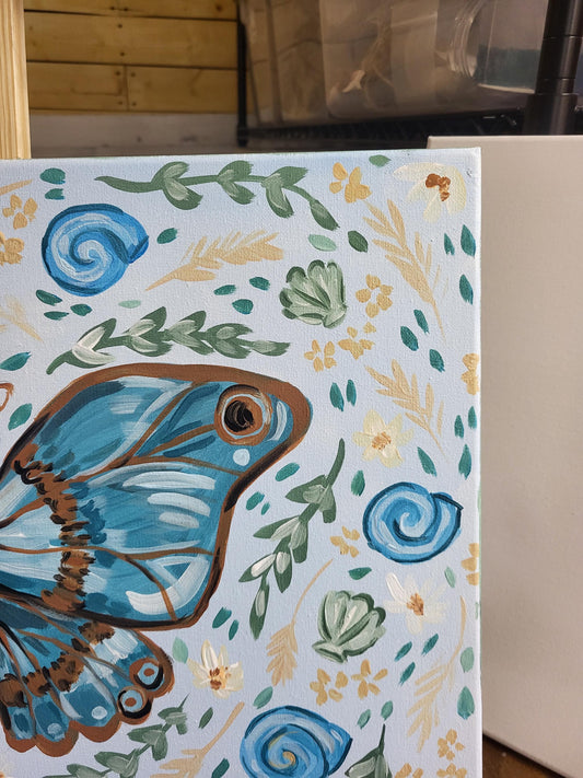 Floral butterfly wall art