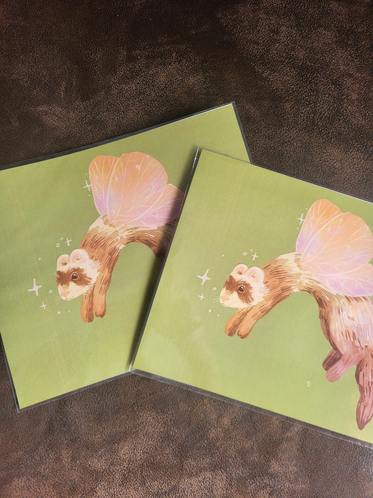 fairy ferret art print