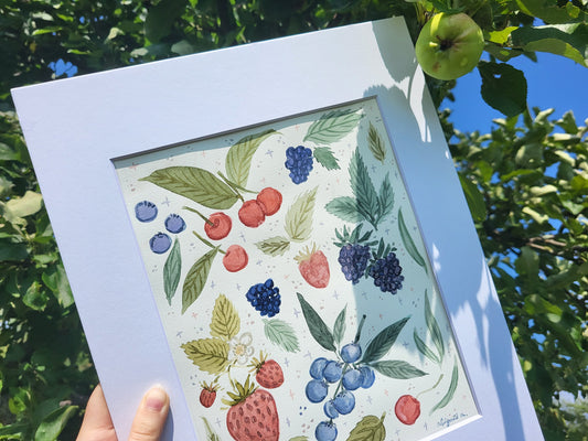 Watercolor berries art