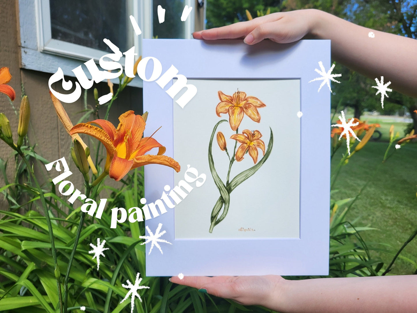 Custom Watercolor Flower Painting *Custom Watercolor Floral Painting * Flower Lover Present* Flower Watercolor Painting * Customizable Art