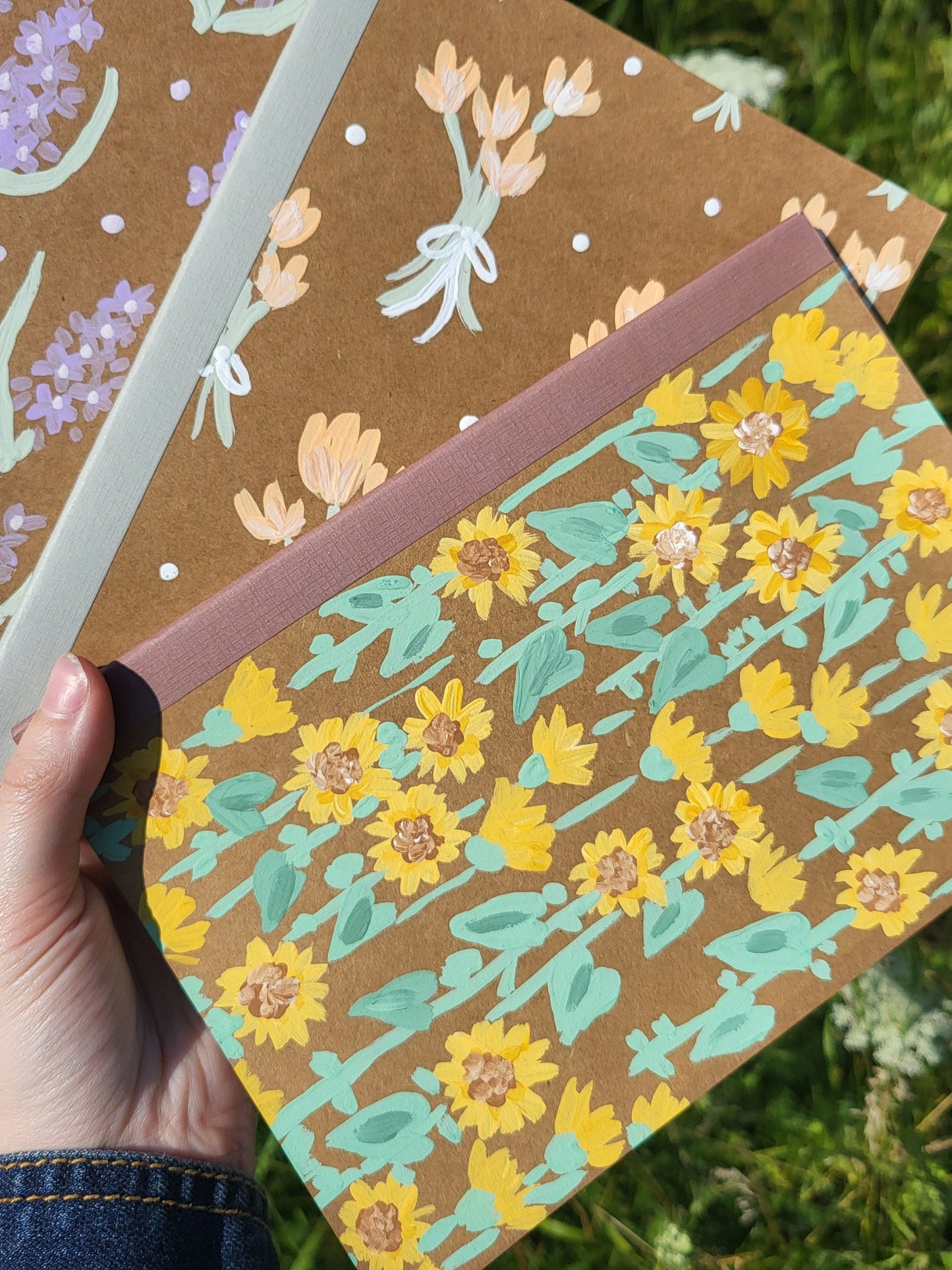 floral notebooks*handpainted notebooks*handpainted books* acrylic painted notebooks*back to school supplies*aesthetic notebooks