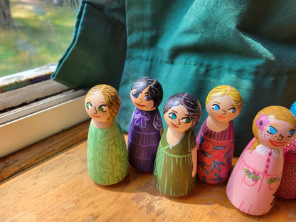 handpainted peg dolls
