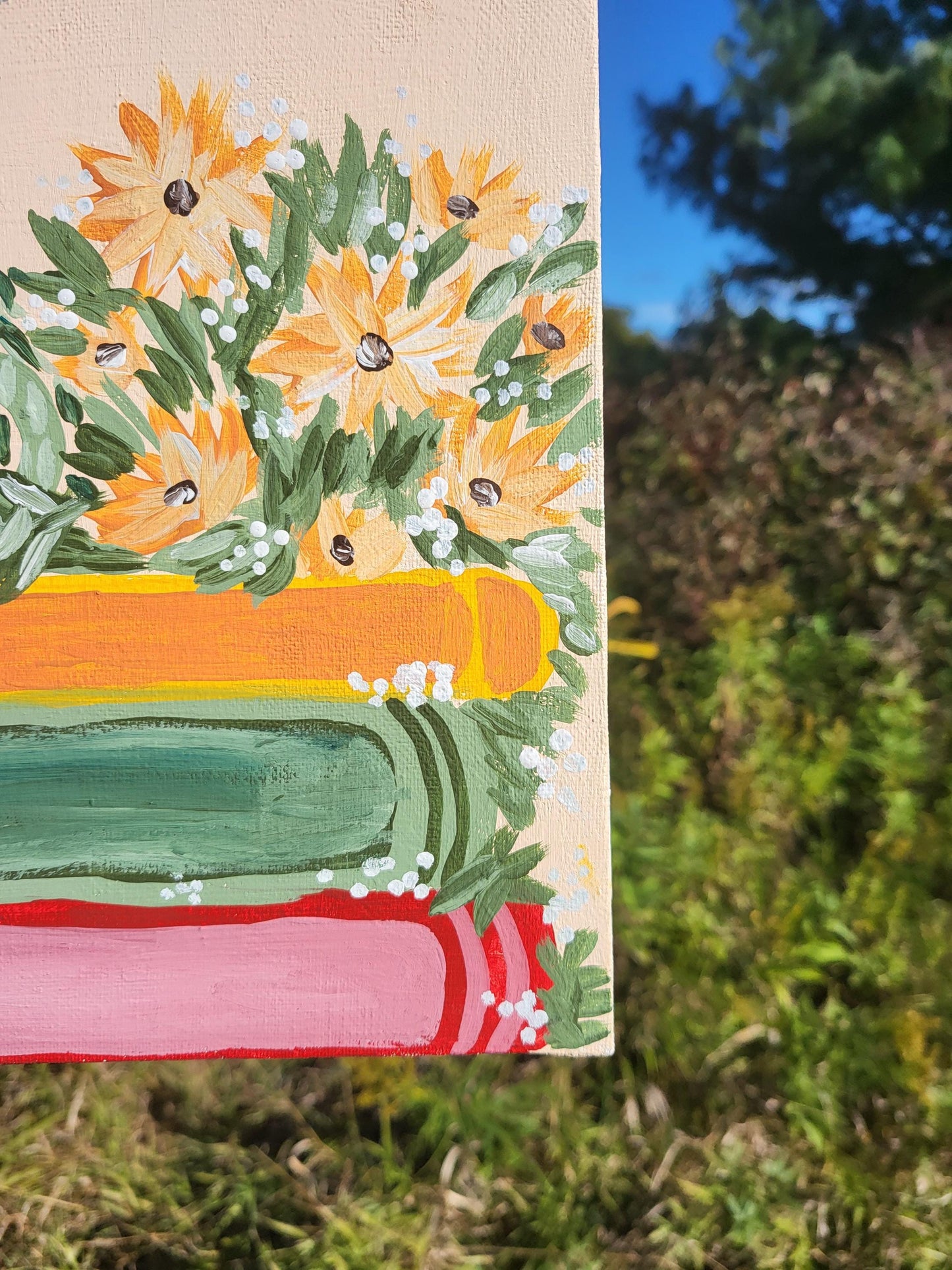 floral wall art* flower painting* book lovers wall art* flower art* aesthetic canvases*floral canvases*booksy canvases art*
