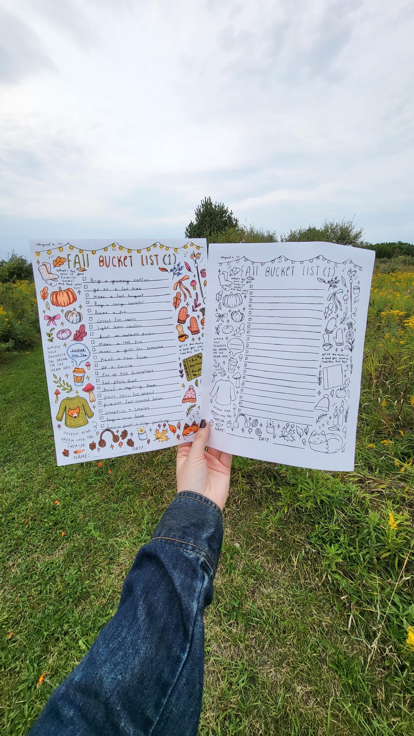 Fall bucket list*cozy fall coloring page*aesthetic fall art*aesthetic coloring page*aesthetic bucket list*fall list*printable bucket list