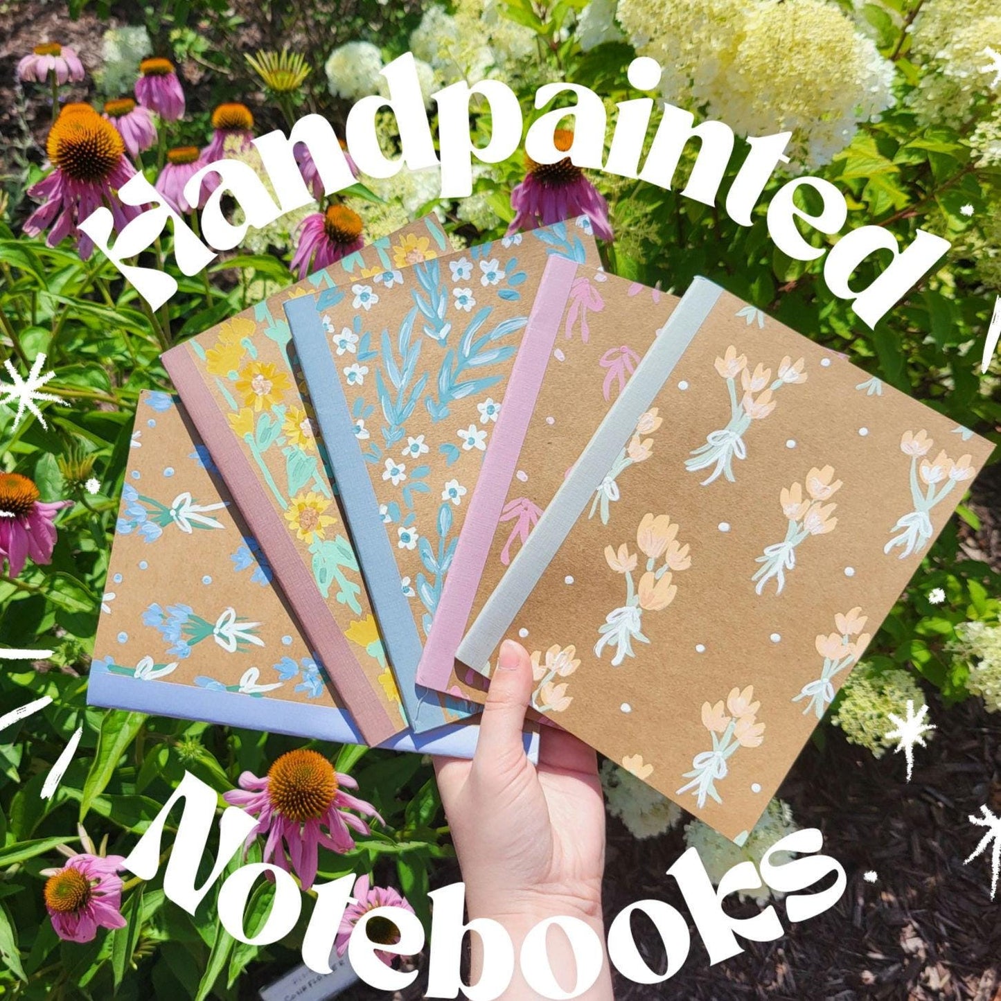 floral notebooks*handpainted notebooks*handpainted books* acrylic painted notebooks*back to school supplies*aesthetic notebooks