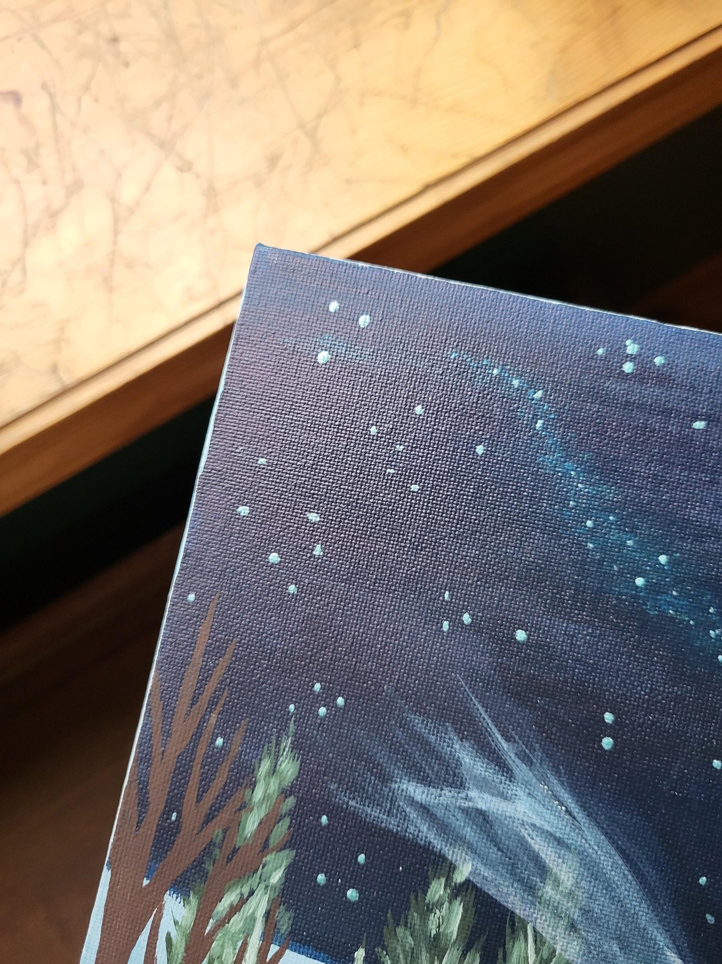 Winter art*winter paintings*snowy cabin art*snow art*cozy winter paintings*original art*acrylic winter painting*snowy art*cozy fireplace art