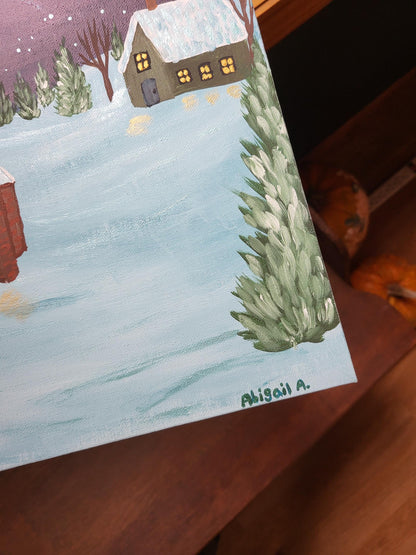 Winter landscape art