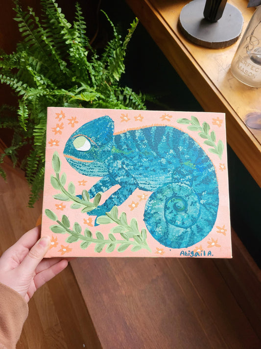 Chameleon acrylic wall art
