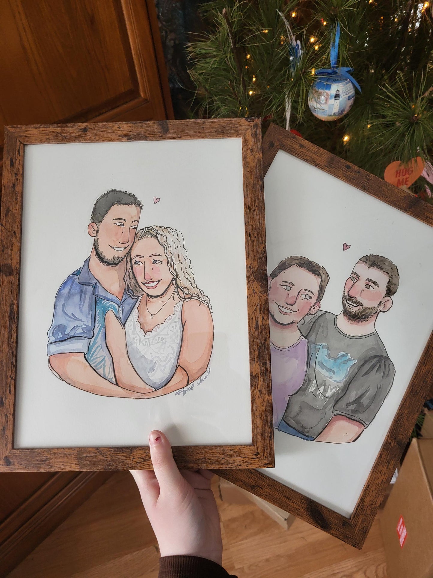 custom watercolor portrait*custom couples art*handpainted watercolor painted portraits*anniversary gift*couples gifts*Valentines gift* art