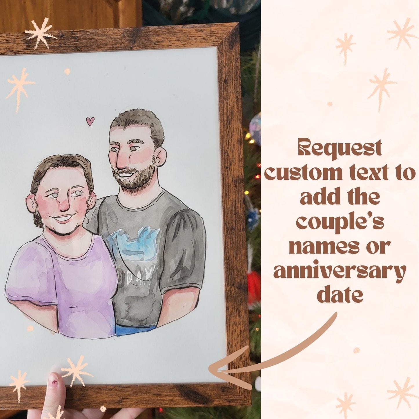 custom watercolor portrait*custom couples art*handpainted watercolor painted portraits*anniversary gift*couples gifts*Valentines gift* art