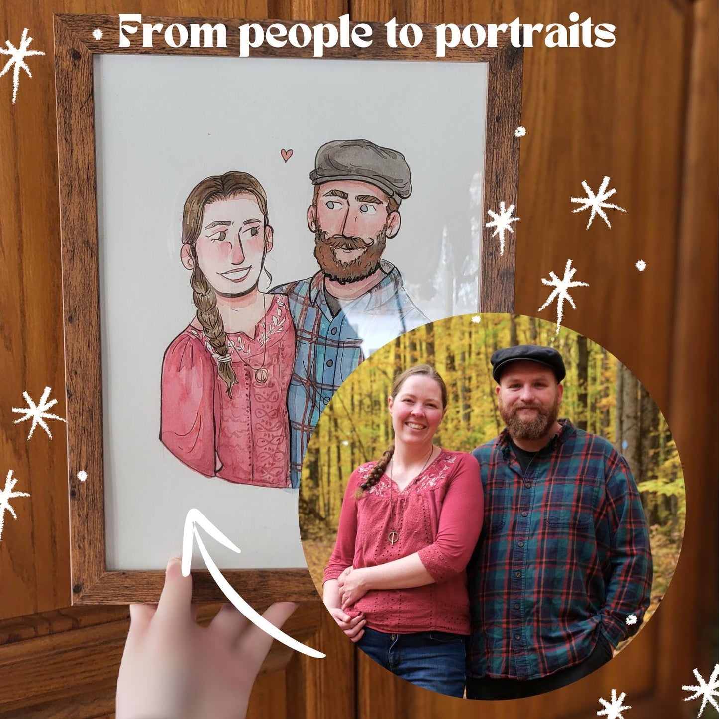custom watercolor portrait*custom couples art*handpainted watercolor painted portraits*anniversary gift*couples gifts*Valentines gift* art