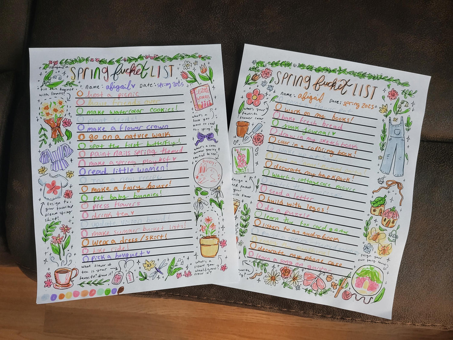 Spring bucket list*cozy springcoloring page*aesthetic spring art*aesthetic coloring page*aesthetic bucket list*spring list*printable