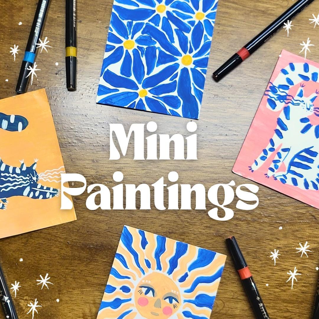 acrylic cat art*mini artwork*small acrylic painting*abstract geometric art*tiny decor*acrylic painting*bold acrylic painted art*cat painting