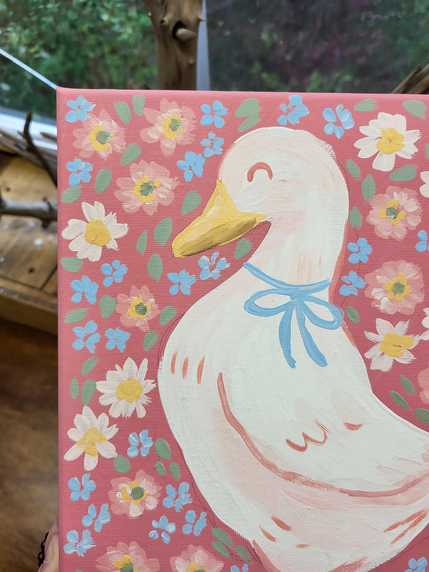 Funny duck wall art*acrylic wall art*duck art*colorful duck wall art*cute art*bright art*cheerful painting*duck lover's art*animal lover art