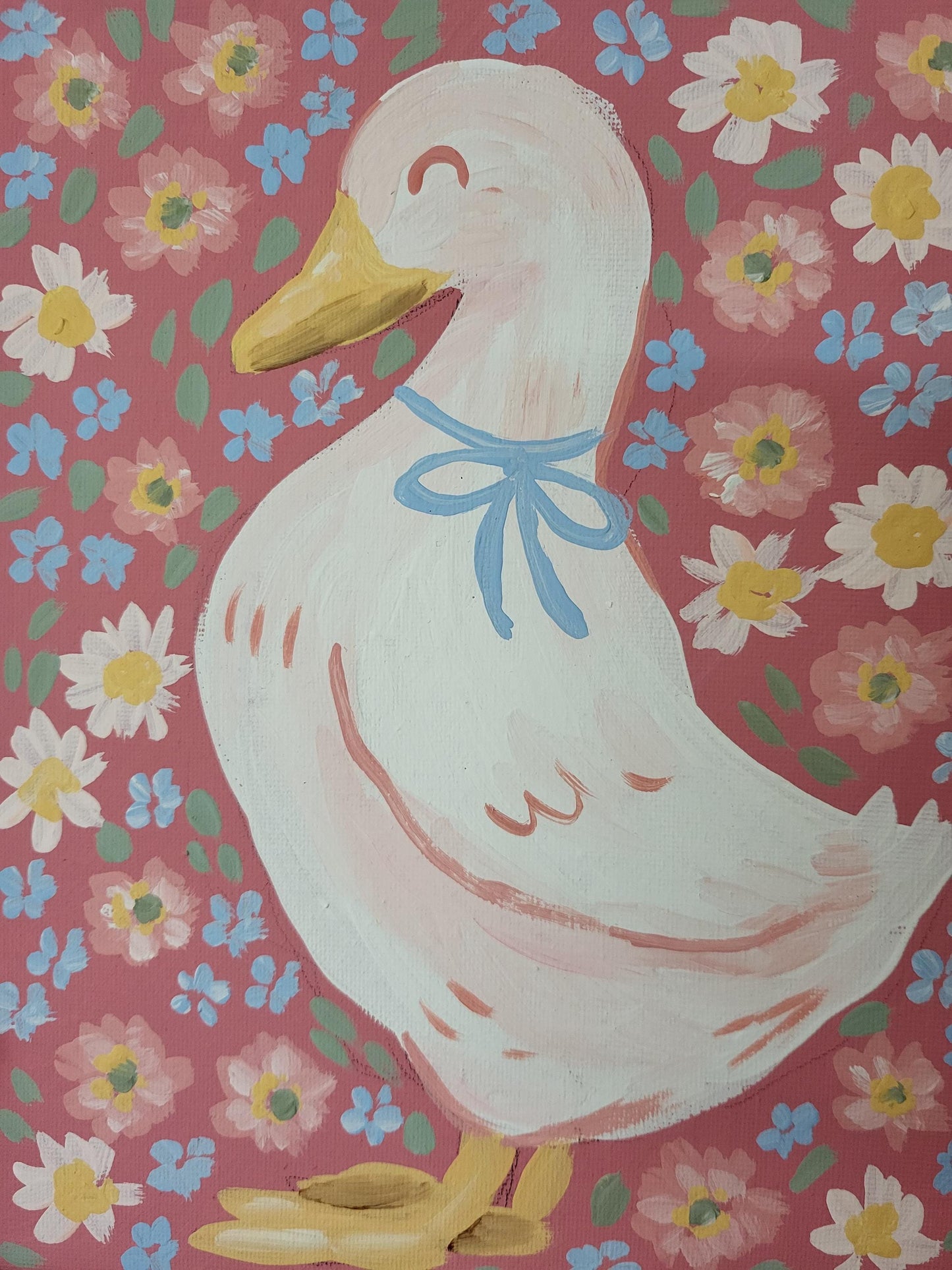 Funny duck wall art*acrylic wall art*duck art*colorful duck wall art*cute art*bright art*cheerful painting*duck lover's art*animal lover art