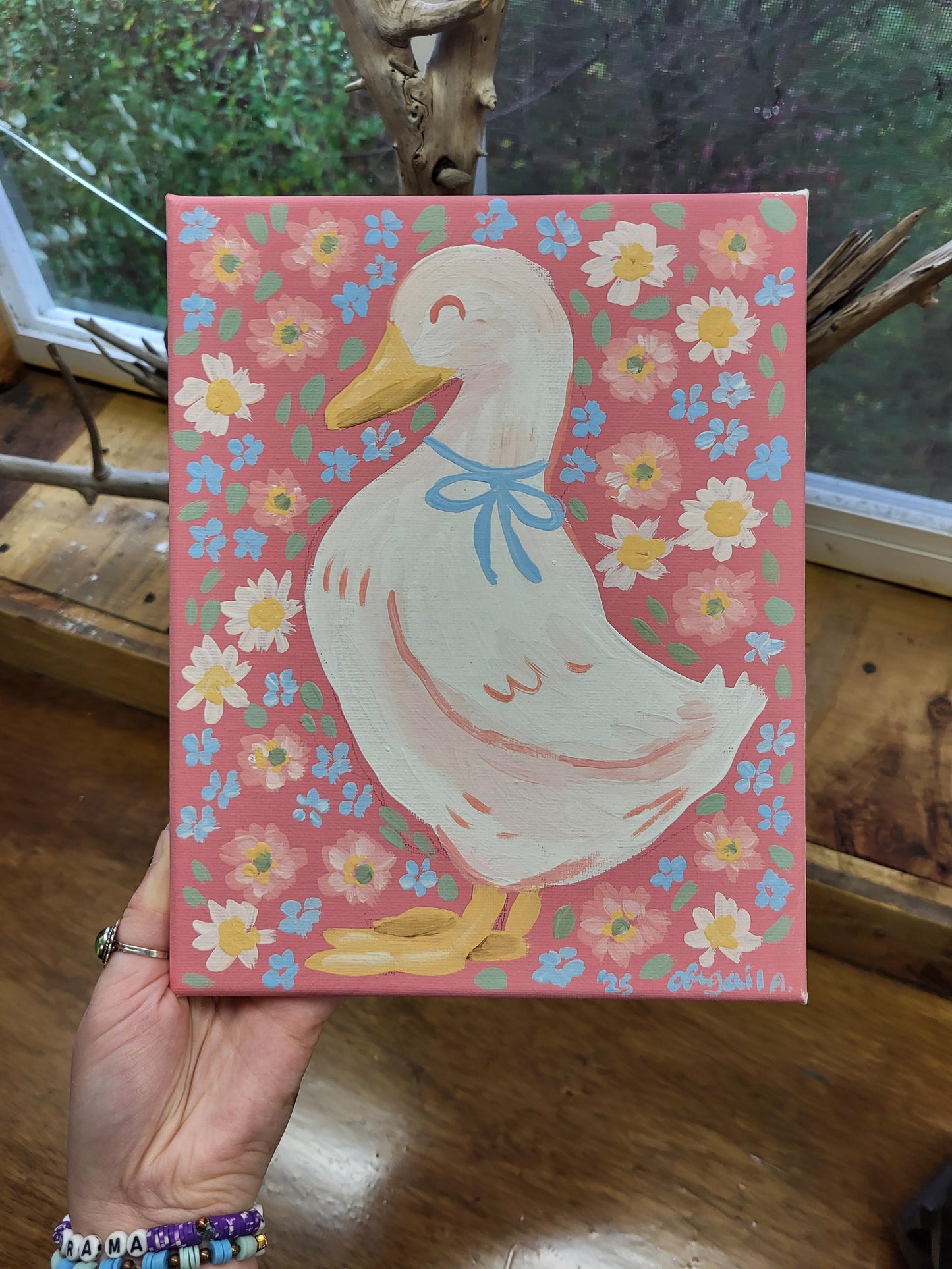 Funny duck wall art*acrylic wall art*duck art*colorful duck wall art*cute art*bright art*cheerful painting*duck lover's art*animal lover art