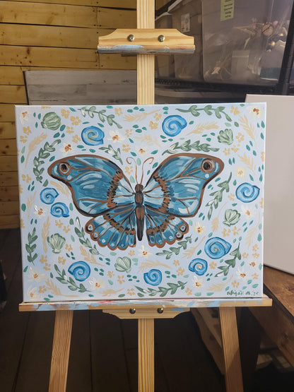 Floral butterfly wall art