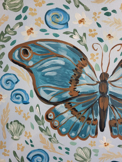 Floral butterfly wall art