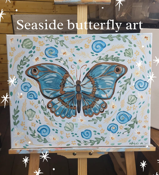 Floral butterfly wall art