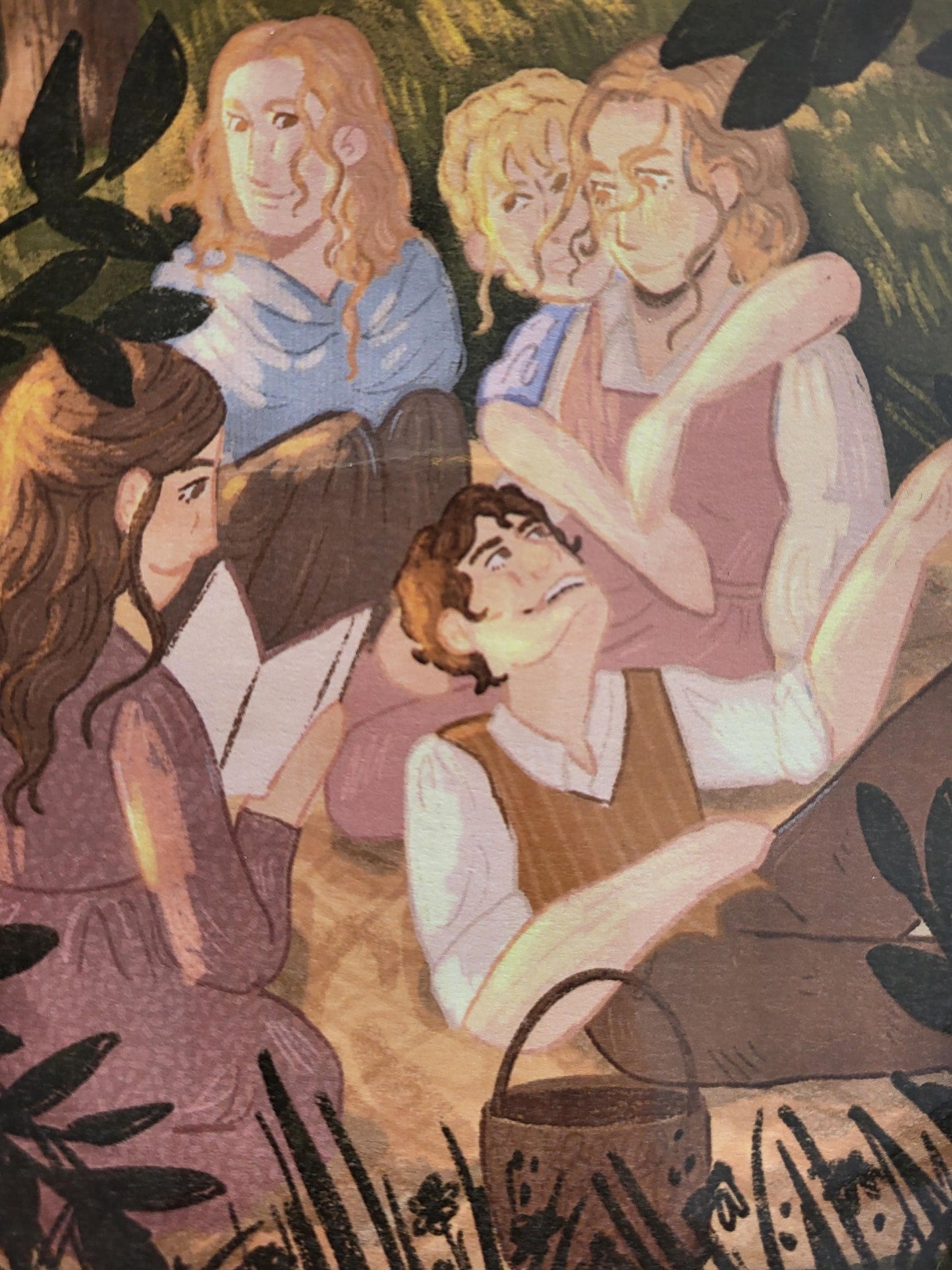 Little women art*little women fanart*jo and laurie art*little women art print*Louisa May Alcott art*Beth March art*Jo March art*picnic art*