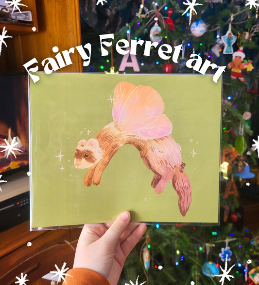 fairy ferret art print