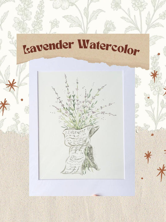 watercolor lavender art
