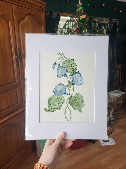 watercolor morning glory art