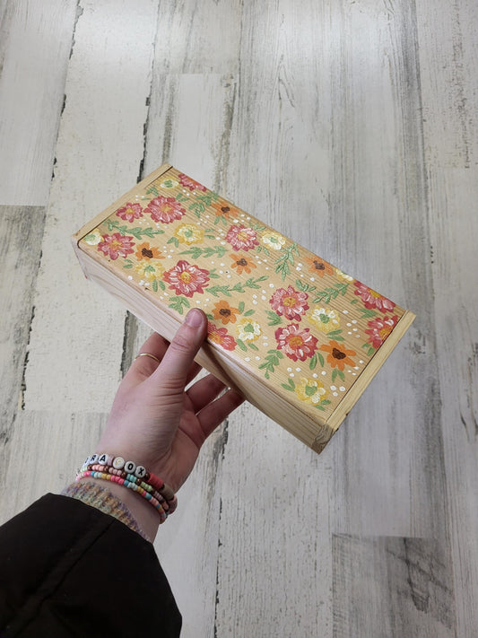 Floral wooden box