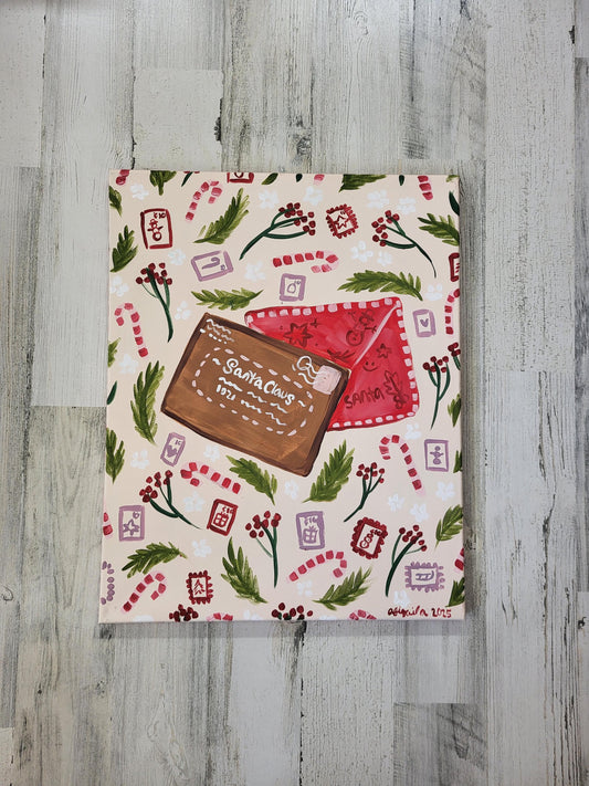 Letter to santa acrylic painting