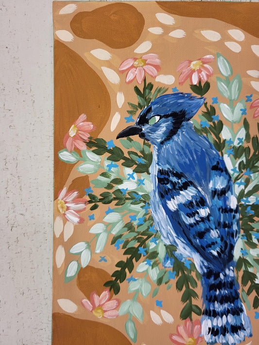 Bluejay painting acrylic painting