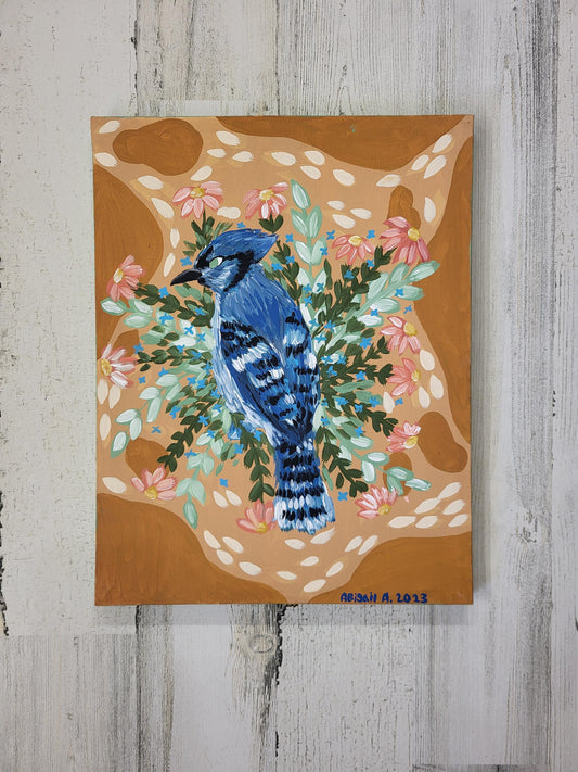 Bluejay painting acrylic painting