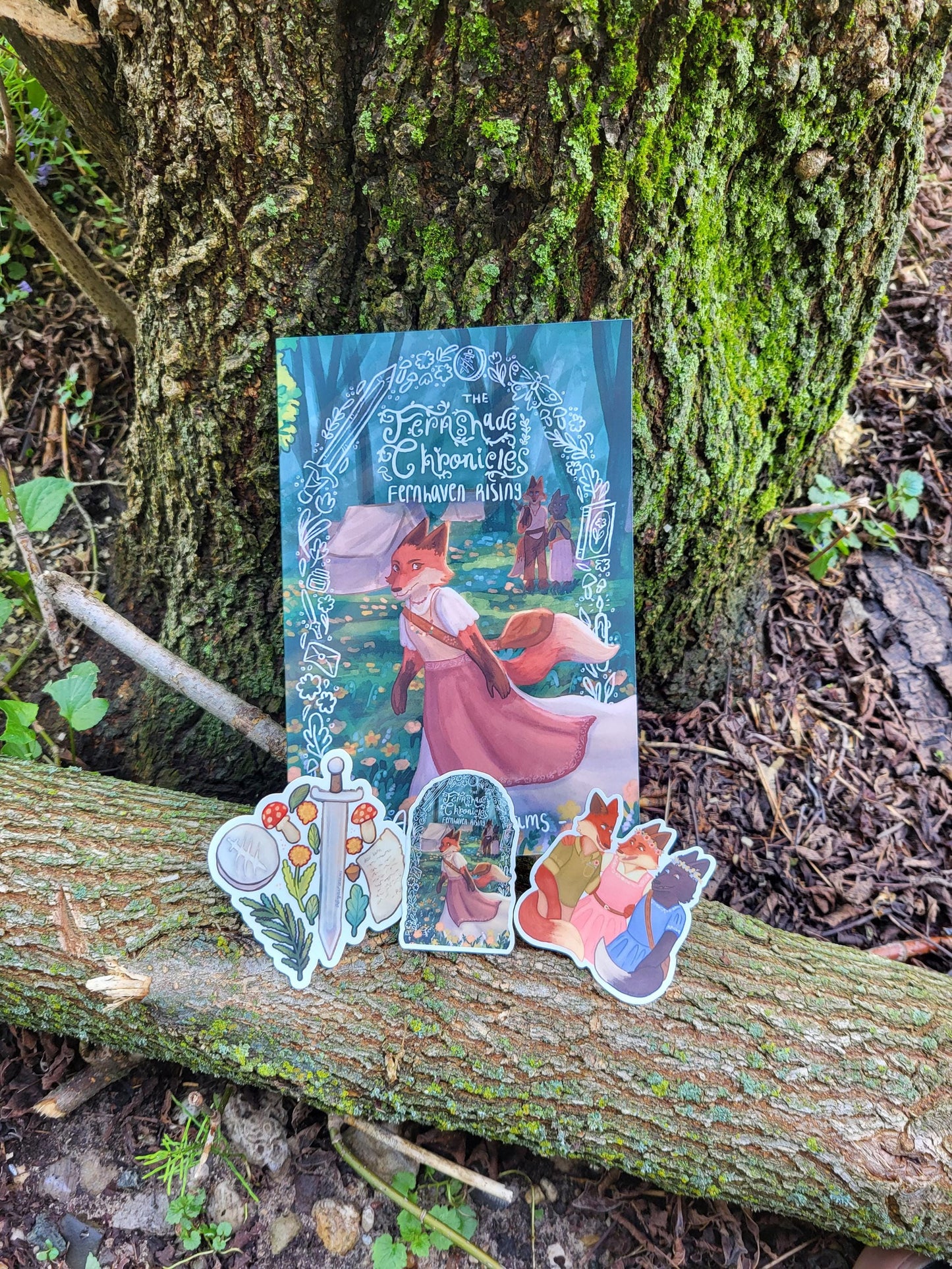 Fernhaven Rising sticker collection*pack of three stickers*book stickers*fox stickers*The Fernshade Chronicles stickers*handdrawn stickers