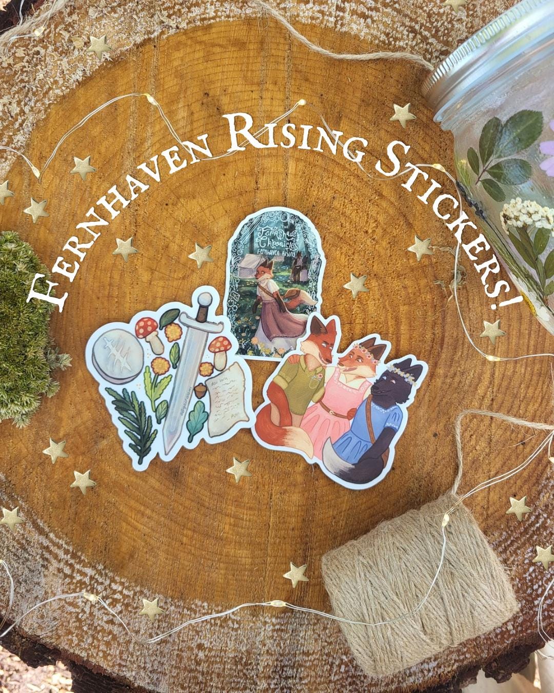 Fernhaven Rising sticker collection*pack of three stickers*book stickers*fox stickers*The Fernshade Chronicles stickers*handdrawn stickers